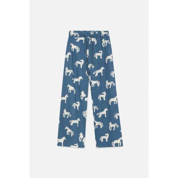 NEW COMPANIA FANTASTICA girls pant with horse print in blue / horse print - Picture 1 of 3
